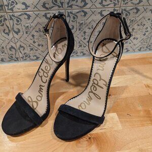 Sam Edelman genuine leather suede strap slingback heels